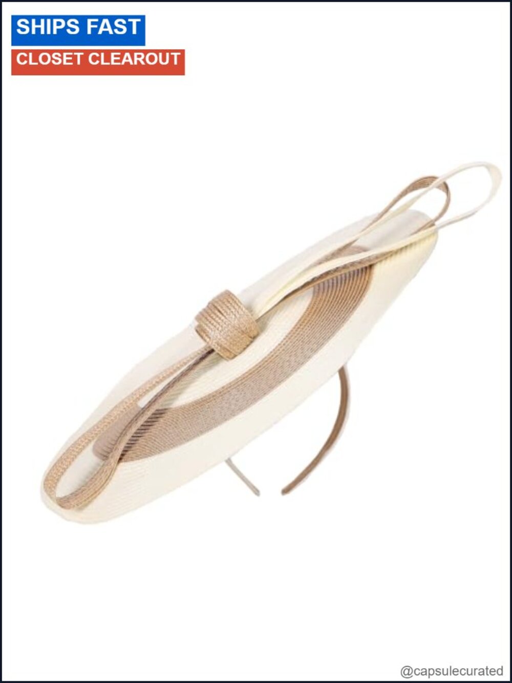 Woven Disc Fascinator Headband Clip Wedding Race Day